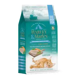 Harley & Marley cat food, Irish fish, sweet potato.